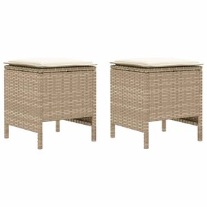 vidaXL Garten-Fu&szlig;hocker 2 St&uuml;ck Beige und Creme 38 x 38 x 45 cm