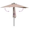 vidaXL Gartenparasol Taupe 294 x 150 x 223 cm Stoff