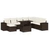 vidaXL 9-tlg. Garten-Sofagarnitur mit Kissen Braun Poly Rattan
