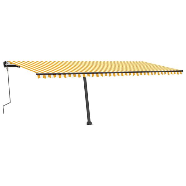 vidaXL Standmarkise Manuell Einziehbar 600x350 cm Gelb/Wei&szlig;
