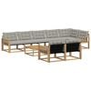 vidaXL Outdoor-Sofagarnitur 9 pcs Wei&szlig; und Hellgrau 79 x 79 x 37 cm