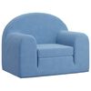vidaXL Schlafsofa f&uuml;r Kinder Blau Weich Pl&uuml;sch