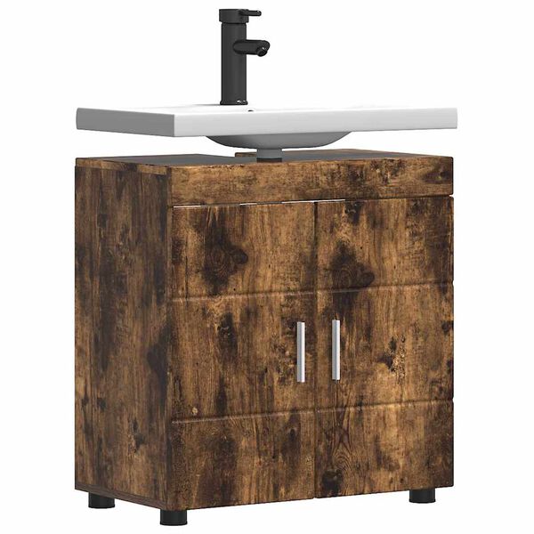 vidaXL Badezimmerschrank-Set TULUM Ger&auml;ucherte Eiche 60 x 34 x 63 cm