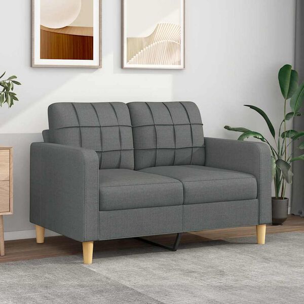vidaXL 2-Sitzer-Sofa Dunkelgrau 120 cm Stoff