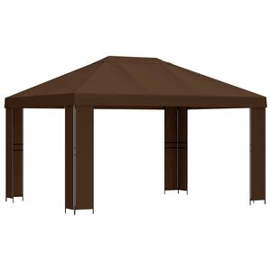 vidaXL Pavillon 4 x 3 m Braun Polyester und Stahl 190 gsm