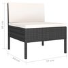 vidaXL 10-tlg. Garten-Lounge-Set mit Auflagen Poly Rattan Schwarz