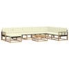 vidaXL Outdoor-Sofagarnitur 9 pcs Wei&szlig; und Creme 79 x 79 x 37 cm