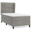 vidaXL Boxspringbett mit Matratze Hellgrau 100x200 cm Samt