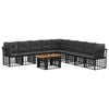 vidaXL Gartensofa-set 10 stk. Schwarz und Dunkelgrau Poly-Rattan