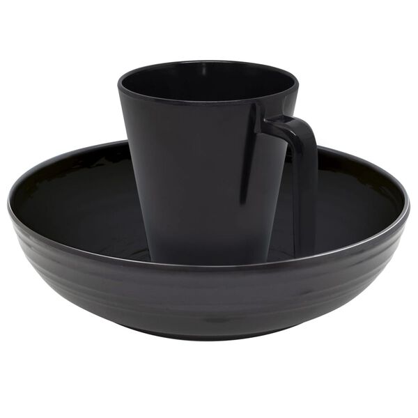 Eurotrail Tischgeschirr Bahia 16 Stk. Melamin Schwarz und Blau