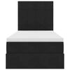vidaXL Bett mit Stauraum und LED mit Matratze Schwarz 90 x 190 cm Samt