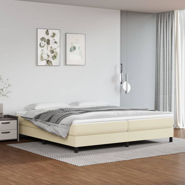 vidaXL Boxspringbettgestell Creme 200x200 cm Kunstleder