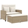 vidaXL Gartensofa mit Kissen 2-Sitzer Beige Poly Rattan