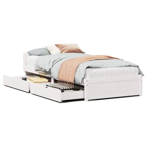 vidaXL Massivholzbett ohne Matratze Wei&szlig; 90x190 cm Kiefernholz