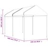 vidaXL Pavillon mit Dach Wei&szlig; 4,46x2,28x2,69 m Polyethylen