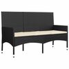 vidaXL 4-tlg. Garten-Lounge-Set mit Kissen Schwarz Poly Rattan