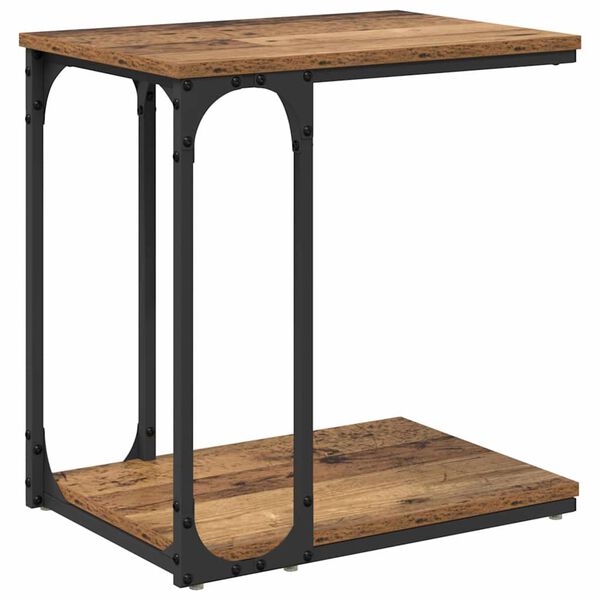 vidaXL Beistelltisch mit Regal Altholz 50 x 35 x 52 cm Holzwerkstoff