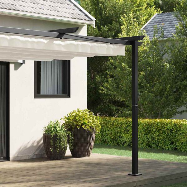 vidaXL Wandmontierter Pavillon Creme Stahl