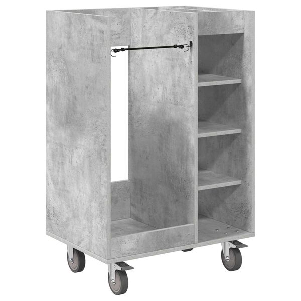 vidaXL Golf Schrank Mit Rad Uni Beton Grau 65 x 45 x 98 cm