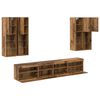 vidaXL TV-Wandschrank-Set mit LED-Lichtern Wandmontiert 7 pcs Altholz
