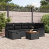vidaXL Gartensofa-set mit Kissen 7 pcs Schwarz Poly Rattan