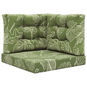 vidaXL Sofakissen f&uuml;r drau&szlig;en 3 pcs Blattdesign Polyester