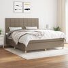 vidaXL Boxspringbett mit Matratze Taupe 160x200 cm Stoff