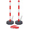 vidaXL Pfosten-Set mit Absperrkette 10 m Kunststoff