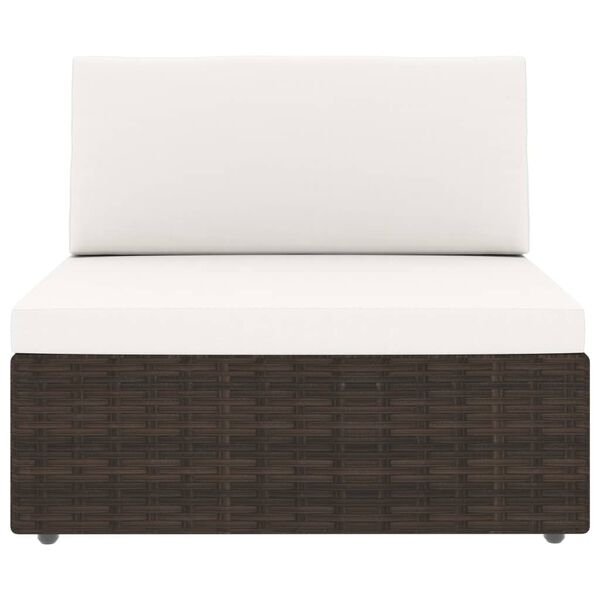 vidaXL 9-tlg. Garten-Lounge-Set mit Kissen Braun Poly Rattan