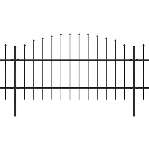 vidaXL Gartenzaun mit Speerspitze Stahl 1070 x 100 cm Schwarz