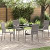 vidaXL Gartenst&uuml;hle Stapelbar 4 Stk. Grau Poly Rattan