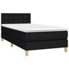 vidaXL Boxspringbett mit Matratze Schwarz 90x200 cm Stoff