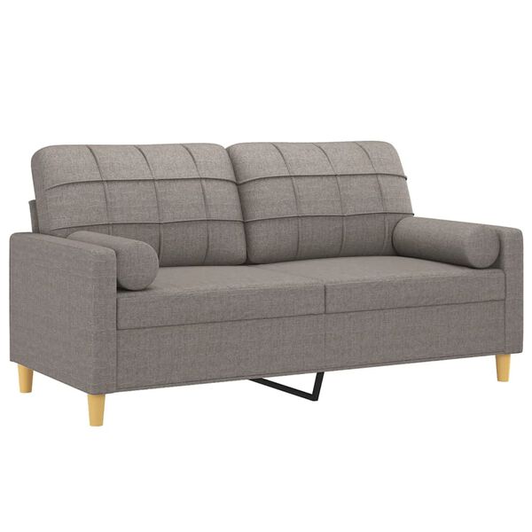vidaXL 2-Sitzer-Sofa mit Zierkissen Taupe 140 cm Stoff