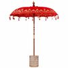 vidaXL Balinesischer Sonnenschirm mit Sockel Rot 185 x 185 x 260 cm