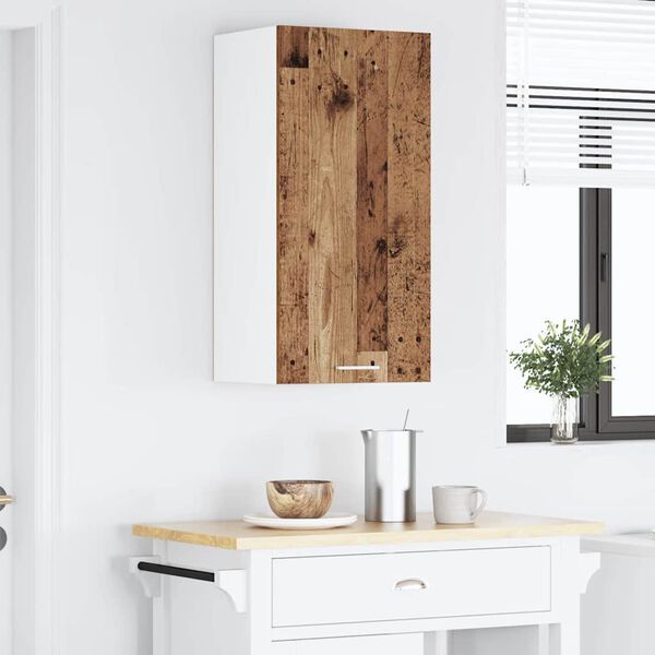 vidaXL H&auml;ngeschrank Altes Holz und Wei&szlig; 40 x 31 x 80 cm Holzwerkstoff