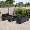 vidaXL Gartensofa-set mit Kissen 10 pcs Schwarz Poly-Rattan
