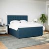 vidaXL Boxspringbett mit Matratze Dunkelblau 180x200 cm Samt