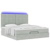 vidaXL Ottoman-Bett mit Matratzen & LEDs Hellgrau 180x200 cm Samt