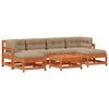 vidaXL Garten-Lounge-Set 7 Stk. Wachsbraun Massives Kiefernholz