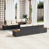 vidaXL Garten-Sofa-Set mit Speicher 9 pcs Schwarz Poly Rattan