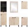 vidaXL Badezimmer Sets mit Regal 5 pcs Wei&szlig;e gewaschene Oberfl&auml;che