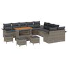 vidaXL Garten-Sofa-Set mit Kissen mit Speicher mit Kissen 14 pcs Grau