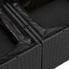 vidaXL Garten-Sofa-Set mit Kissen mit Speicher 9 pcs Schwarz