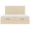 vidaXL Ottoman-Bett mit Matratzen & LEDs Creme 200x200 cm Stoff