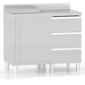 vidaXL Gewerbliche Küchenschränke 2 Stk. Edelstahl