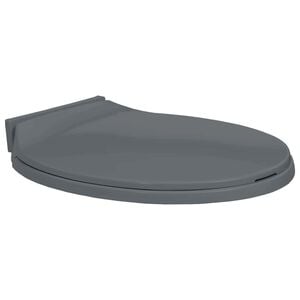 vidaXL Toilettensitz mit Absenkautomatik Grau Oval