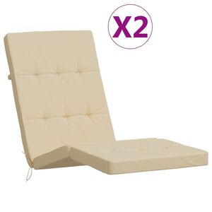 vidaXL Liegestuhl-Auflagen 2 Stk. Beige Oxford-Gewebe