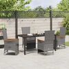 vidaXL Garten Essgruppe mit Kissen 5 pcs Grau Poly-Rattan