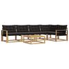 vidaXL Outdoor-Sofagarnitur 6 pcs Wei&szlig; und Schwarz 79 x 79 x 37 cm