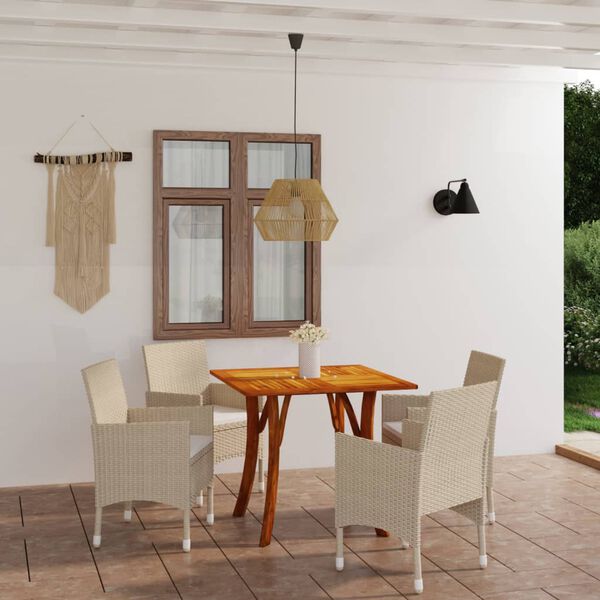 vidaXL 5-tlg. Garten-Essgruppe Beige